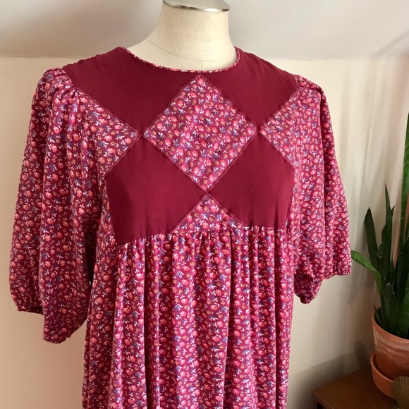 1970s Mako Hawaii Floral Cotton Maxi Dress, MuuMuu, Patchwork, Vintage, Medium - Picture 2 of 11